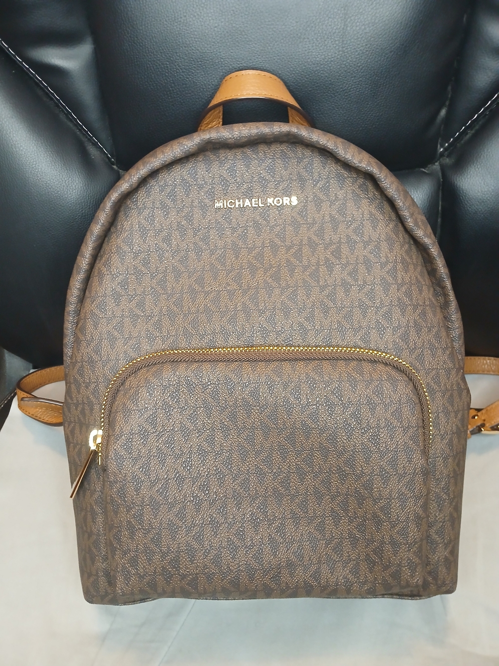 MICHAEL KORS Brown Signature Mini Backpack